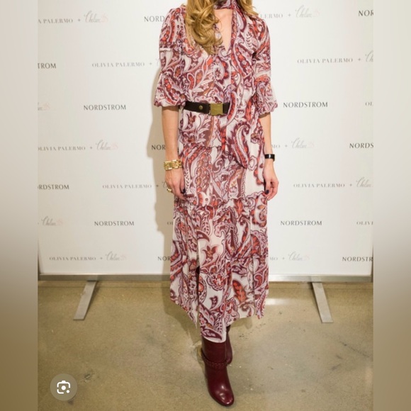 Olivia Palermo x Chelsea 28 Elegant Paisley Long Sleeve Dress - Picture 5 of 6